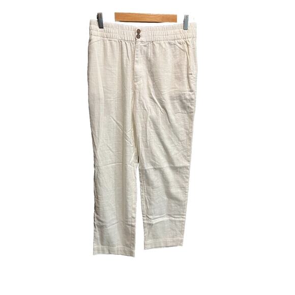 Marine Layer White Cotton Wide Leg Pull On Women's Lounge Pants Size Medium - Picture 1 of 6